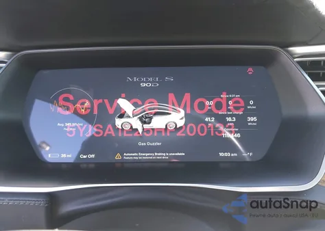 2017 Tesla Model S 100D/60D/75D/90D/P100D z USA, uszkodzony, nr VIN 5YJSA1E25HF200133